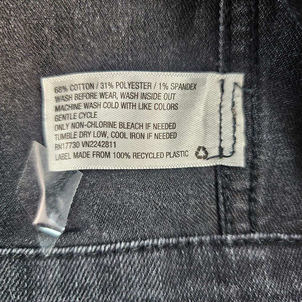 Wild Fable Cropped Black Distressed Denim Jacket Women’s Medium Grunge Y2K - Picture 8 of 11